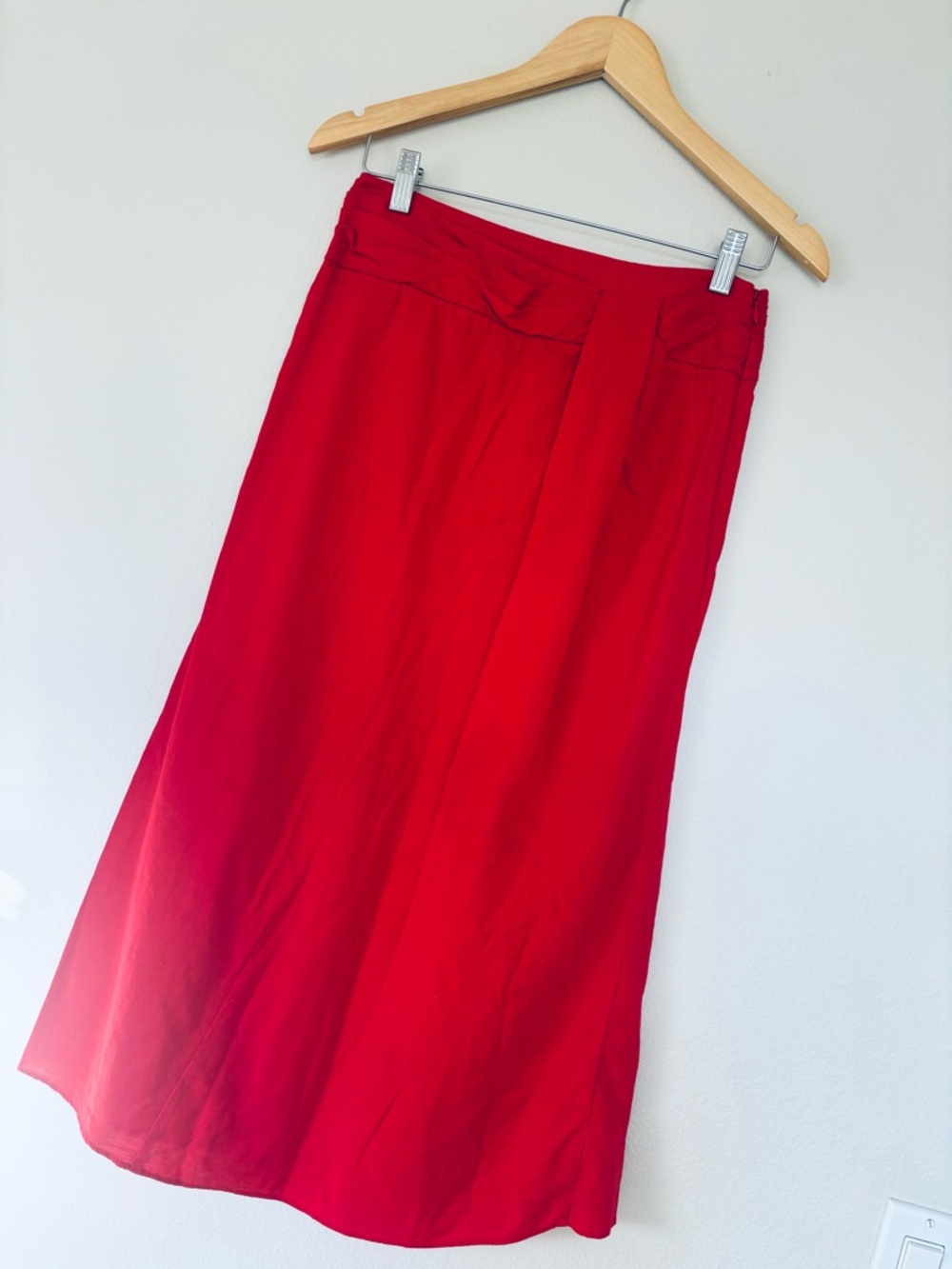 Vince Vibrant Red Cotton Skirt, 6